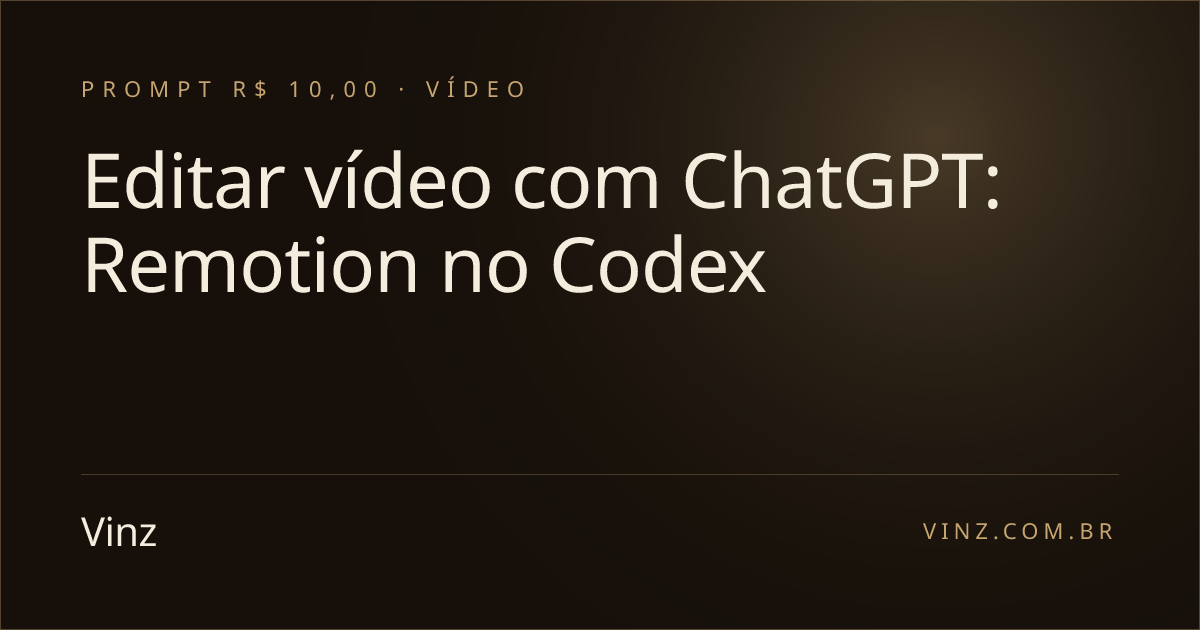 Editar vídeo com ChatGPT: Remotion no Codex